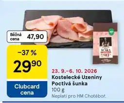 Tesco Kostelecké uzeniny Poctivá šunka nabídka