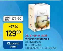 Tesco Vinařství Mutěnice Bílé Víno nabídka
