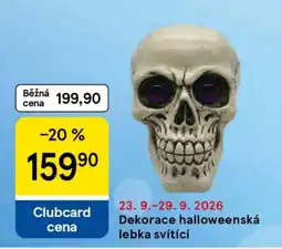Tesco Dekorace halloweenská lebka svítící nabídka