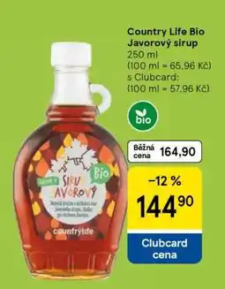 Tesco Country Life Bio Javorový sirup nabídka