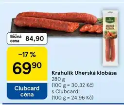 Tesco Krahulík Uherská klobása nabídka