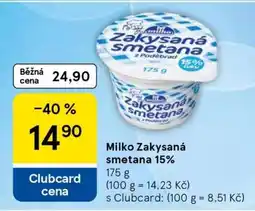 Tesco Milko Zakysaná smetana 15% nabídka