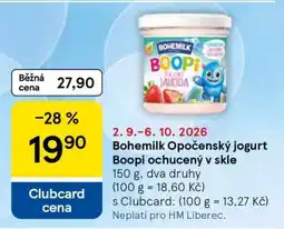 Tesco Bohemilk Opočenský jogurt Boopi ochucený v skle nabídka