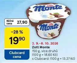 Tesco ZOTT Monte nabídka