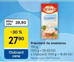 Tesco Président Se smetanou nabídka