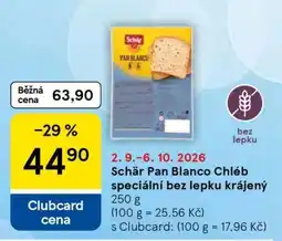 Tesco Schär Pan Blanco chléb speciální bez lepku krájený nabídka