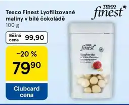 Tesco Tesco Finest Lyofilizované maliny v bílé čokoládě nabídka
