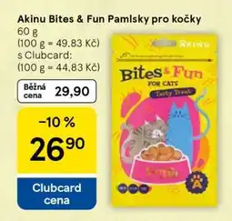 Tesco Akinu Bites & Fun Pamlsky pro kočky nabídka