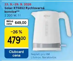 Tesco Solac KT5852 Rychlovarná konvice nabídka