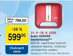 Tesco Solac SD5058 Sendvičovač nabídka