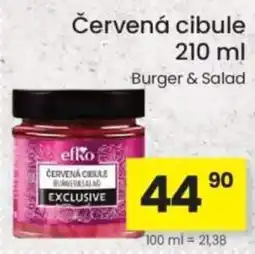 Kubík potraviny efko červená cibule burger & salad nabídka
