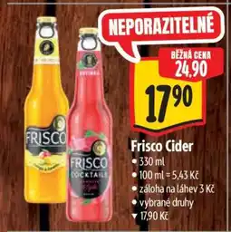 Albert Frisco Cider nabídka