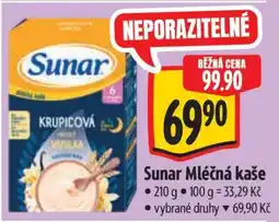 Albert Sunar mléčná kaše nabídka