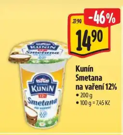 Albert Kunín smetana na vaření 12% nabídka