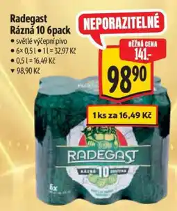 Albert Radegast Rázná 10 6pack nabídka