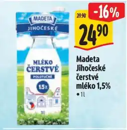Albert MADETA Jihočeské Čerstvé mléko 1,5% nabídka