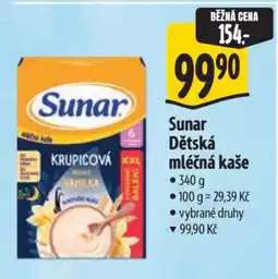 Albert Sunar Dětská mléčná kaše nabídka