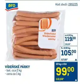 Makro Vídeňské párky* • nabídka