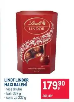 Makro LINDT LINDOR MAXI BALENÍ nabídka