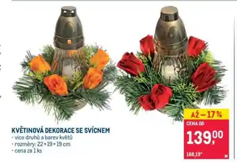 KVĚTINOVÁ DEKORACE SE SVÍCENEM