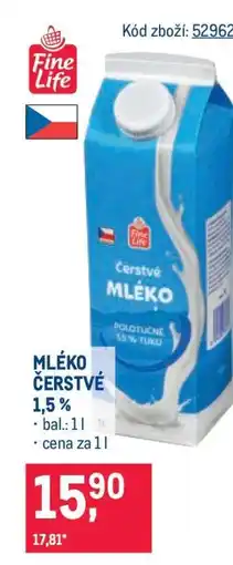 Makro Mléko čerstvé 1,5 % nabídka