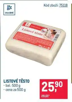 Makro Listové těsto nabídka