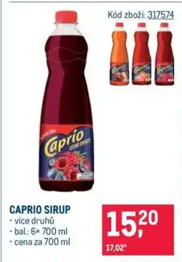 Makro Caprio Sirup nabídka