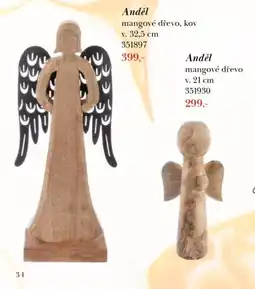 Orion Anděl mangové dřevo, kov nabídka