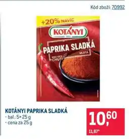 Makro Kotányi Paprika sladká nabídka