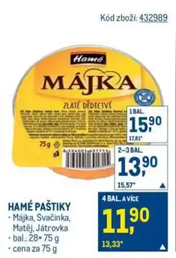 Makro Hamé paštiky nabídka