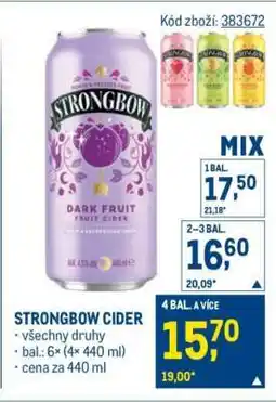 Makro Strongbow cider nabídka