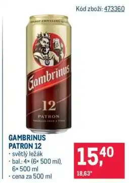 Makro Gambrinus Patron 12 nabídka