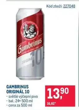 Makro Gambrinus Originál 10 nabídka