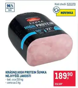 Makro KRÁSNO HIGH PROTEIN ŠUNKA NEJVYŠŠÍ JAKOSTI nabídka