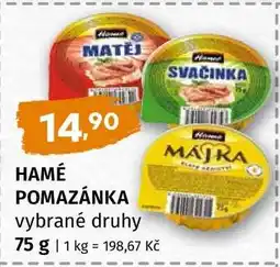 Terno HAMÉ POMAZÁNKA vybrané druhy nabídka