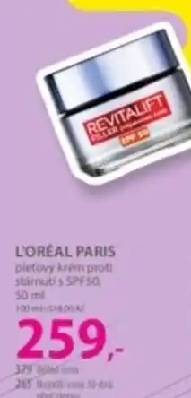 Hebe L'Oréal Paris pleťový krém proti stárnutí s SPF50 nabídka