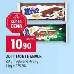 Terno Zott Monte Snack nabídka
