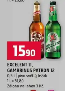 Terno EXCELENT 11 GAMBRINUS PATRON 12 nabídka