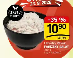 Flop Lahůdky Vavřík Pařížský salát nabídka