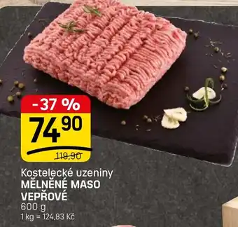 Flop Kostelecké uzeniny mělněné maso vepřové nabídka