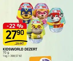 Flop Kidsworld dezert nabídka