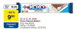 Tesco Orion Famous Wafers, 42 g, více druhů nabídka