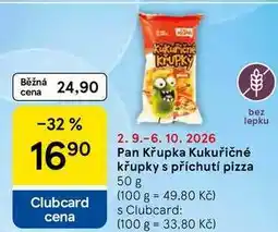 Tesco Pan Křupka Kukuřičné křupky s příchutí pizza nabídka