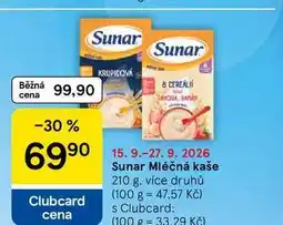 Tesco Sunar Mléčná kaše nabídka