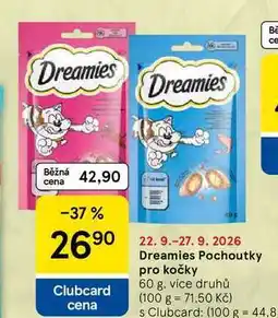 Tesco Dreamies Pochoutky pro kočky nabídka