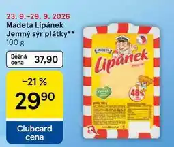 Tesco Madeta Lipánek Jemný sýr plátky nabídka