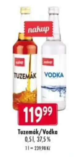 Qanto Tuzemák/Vodka nabídka