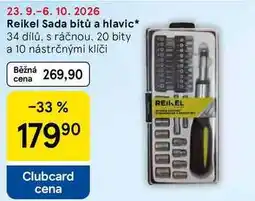 Tesco Reikel Sada bitů a hlavic, 34 dílů, s ráčnou, 20 bity a 10 nástrčnými klíči nabídka