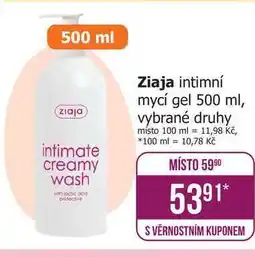 Teta Ziaja intimní mycí gel 500 ml, vybrané druhy nabídka
