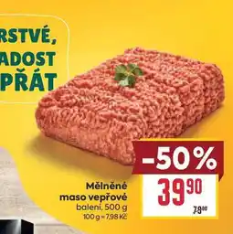 Billa Mělněné maso vepřové balení nabídka